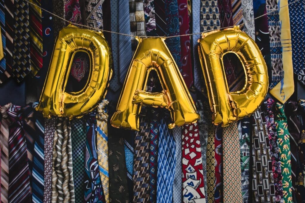 Happy Father's Day, yellow blue and red hanging decor